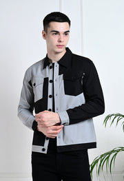 GREY AND BLACK OVERSHIRT BY OFFMINT