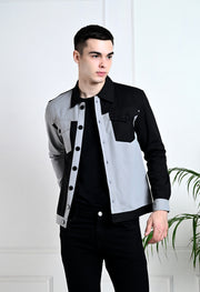 GREY AND BLACK OVERSHIRT BY OFFMINT