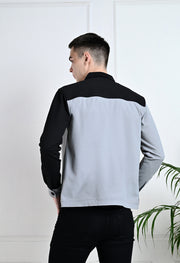 GREY AND BLACK OVERSHIRT BY OFFMINT