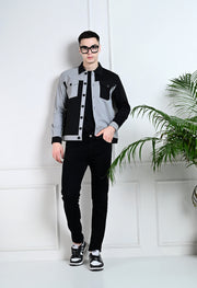 GREY AND BLACK OVERSHIRT BY OFFMINT