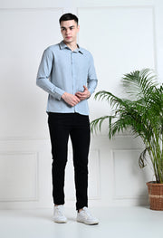 Sky-Blue Club Wear Shirt By-offmint