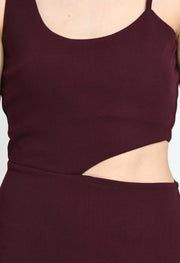 Women's Sleeveless Solid Mini Bodycon Round Neck Dress by offmint