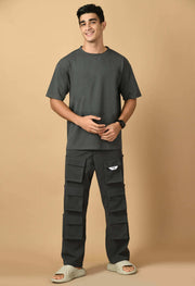 Grey T-shirt Co-ord Set By Offmint