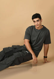 Grey T-shirt Co-ord Set By Offmint