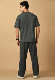 Grey T-shirt Co-ord Set By Offmint