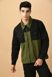  Black And Olive Color Overshirt By Offmint