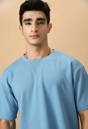 Sky Blue T-shirt Co-ord Set By Offmint