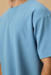 Sky Blue T-shirt Co-ord Set By Offmint