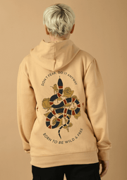 Don't fear printed women's beige hoodie by offmint