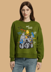 Don't give up printed olive green color sweatshirt by offmint