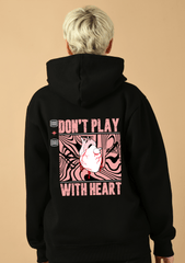 Don't play with heart printed black sweatshirt by offmint