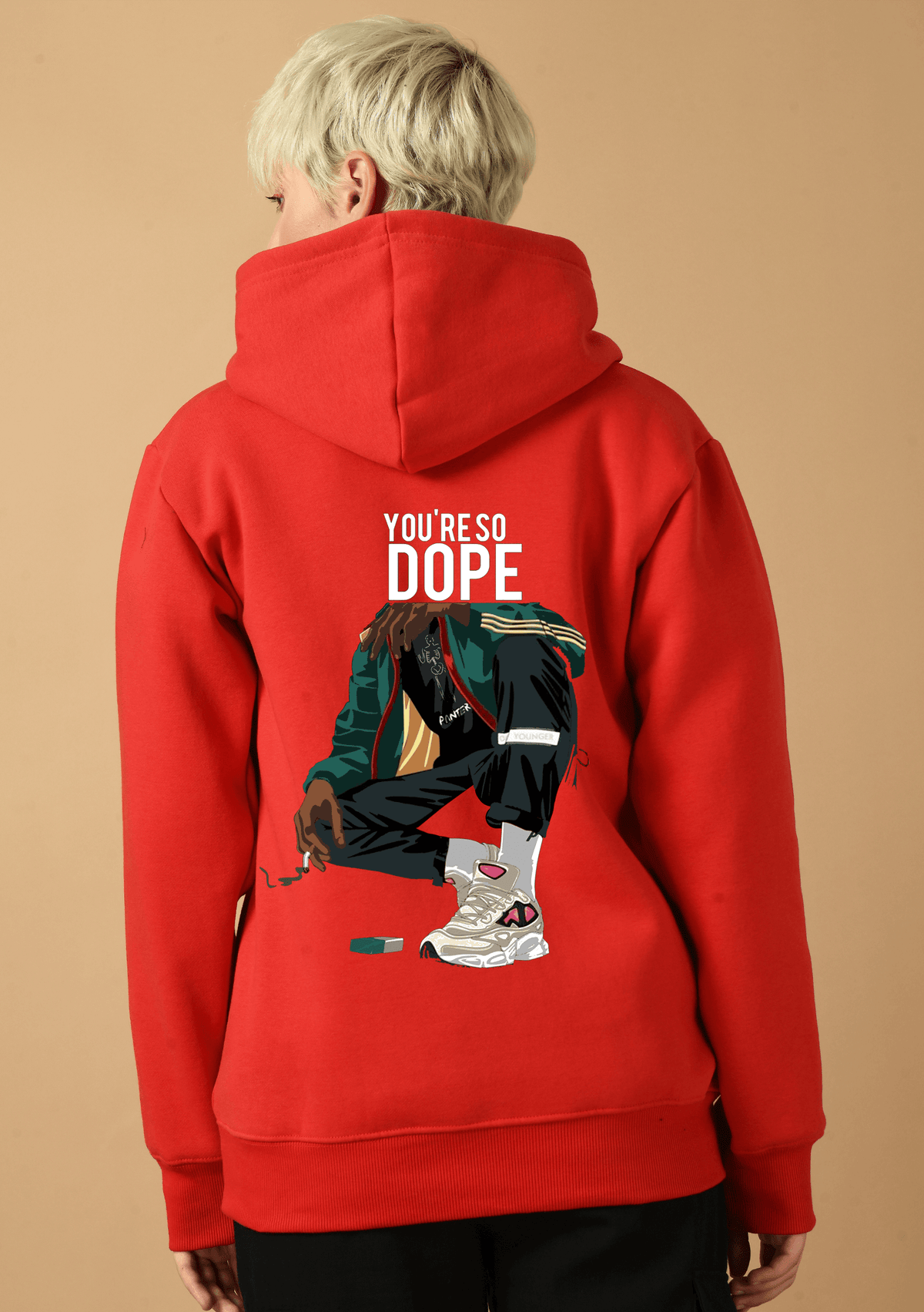 Dope printed red hoodie by offmint