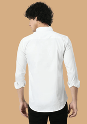 Fire dragon printed white clubwear shirt 