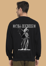Full dominion printed black color men's sweatshirt by offmint