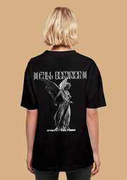 Full dominion printed black color oversized t-shirt by offmint