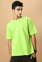 Green color butterfly printed oversized t-shirt by offmint