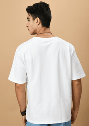 Green on circle printed white oversized t-shirt by offmint