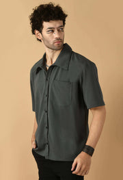 Grey color men's overshirt