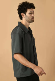 Grey color men's overshirt by offmint