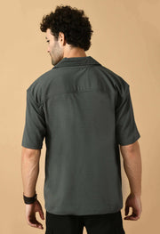 Grey color plain men's overshirt 