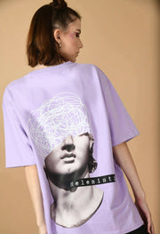 Helenistik lavender color oversized t-shirt by offmint