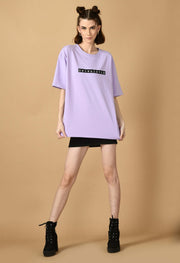 Helenistik printed lavender color oversized t-shirt by offmint