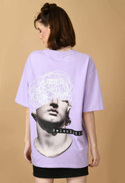 Helenistik printed lavender oversized t-shirt by offmint