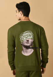 Helenistik printed olive green sweatshirt by offmint