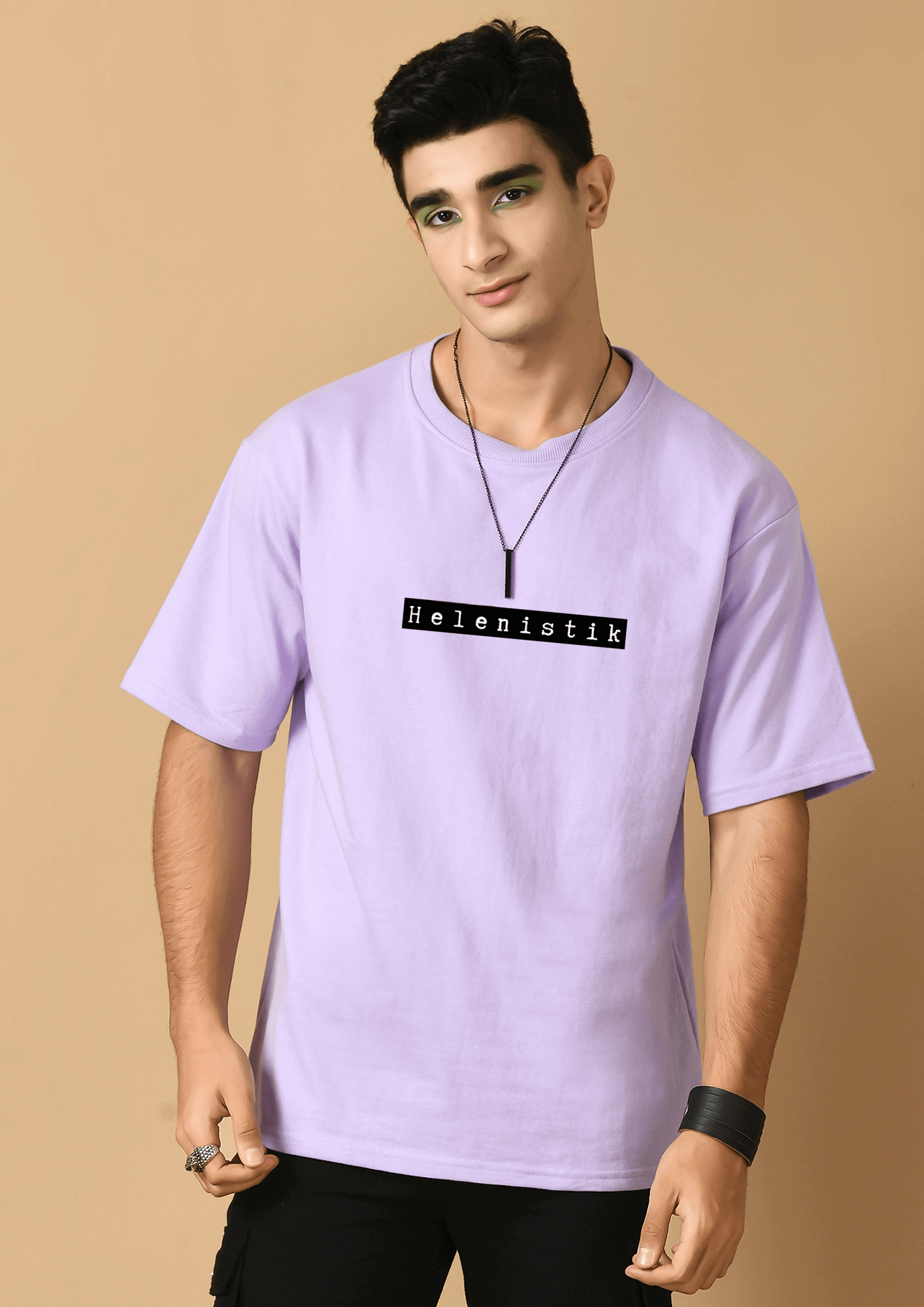 Helenstik printed lavender color oversized t-shirt by offmint