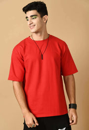 I am not perfect printed red color oversized by offmint