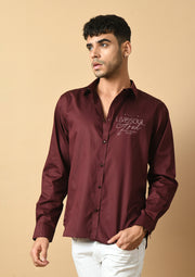 Live Soul Good Printed Maroon ClubWear Shirt By Offmint