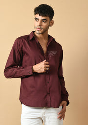 Live Soul Good Printed Maroon ClubWear Shirt By Offmint