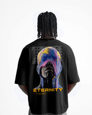 Eternity Printed Black Oversized T-Shirt By Offmint