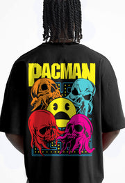 Pacman Printed Black Oversized T-shirt By Offmint