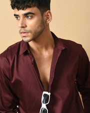 Snake Printed Maroon Shirt By Offmint