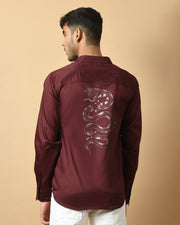 Snake Printed Maroon Shirt By Offmint