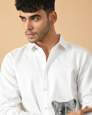 Black Panther Printed White ClubWear Shirt By Offmint