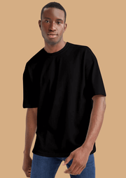 Just moving forward printed black color oversized t-shirt 
