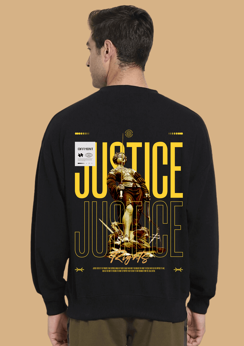 Justice Printed Black Sweatshirt By Offmint