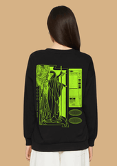 Lady justice printed black  sweatshirt by offmint