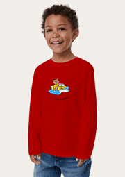 Lets Play Together Printed Red Full Sleeves Kids T-shirt By Offmint