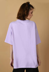 Limitation printed lavender color oversized t-shirt 