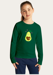 Love Avacado Printed Bottle Green Kids T shirt By Offmint