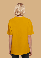 Love till death printed mustard color oversized t-shirt 