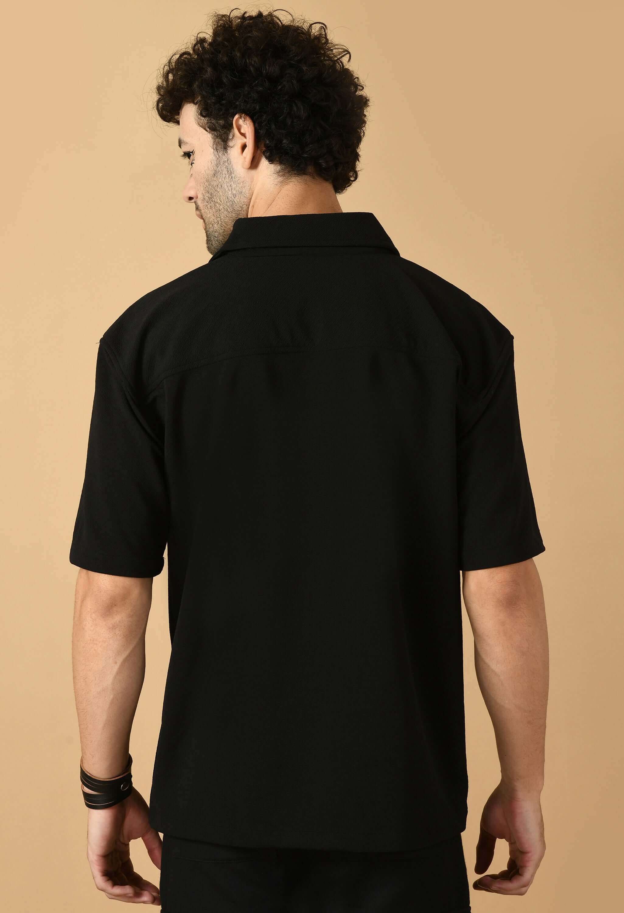 Men's black color overshirt 