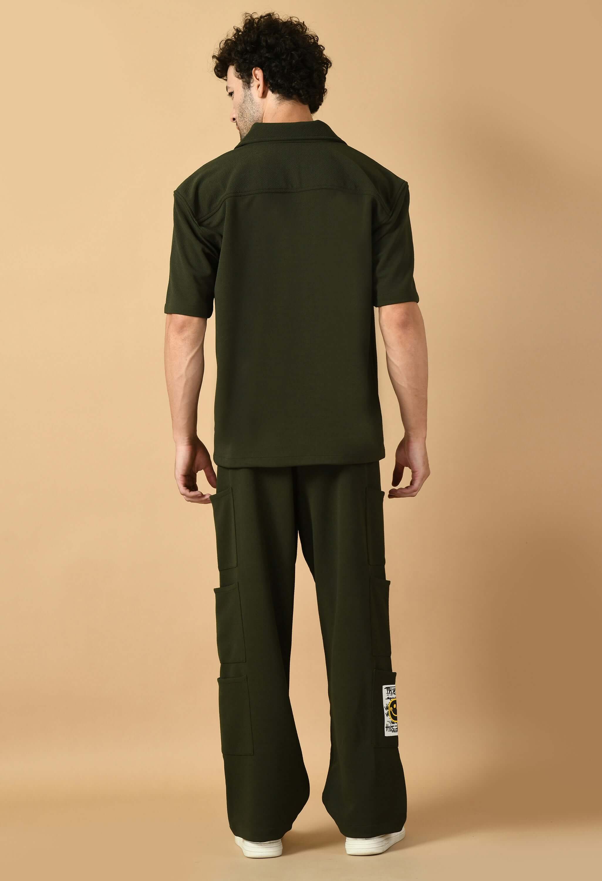 Men's olive green co-ord set by offmint