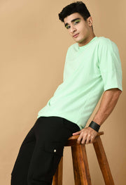 Mint green cotton oversized t-shirt by offmint