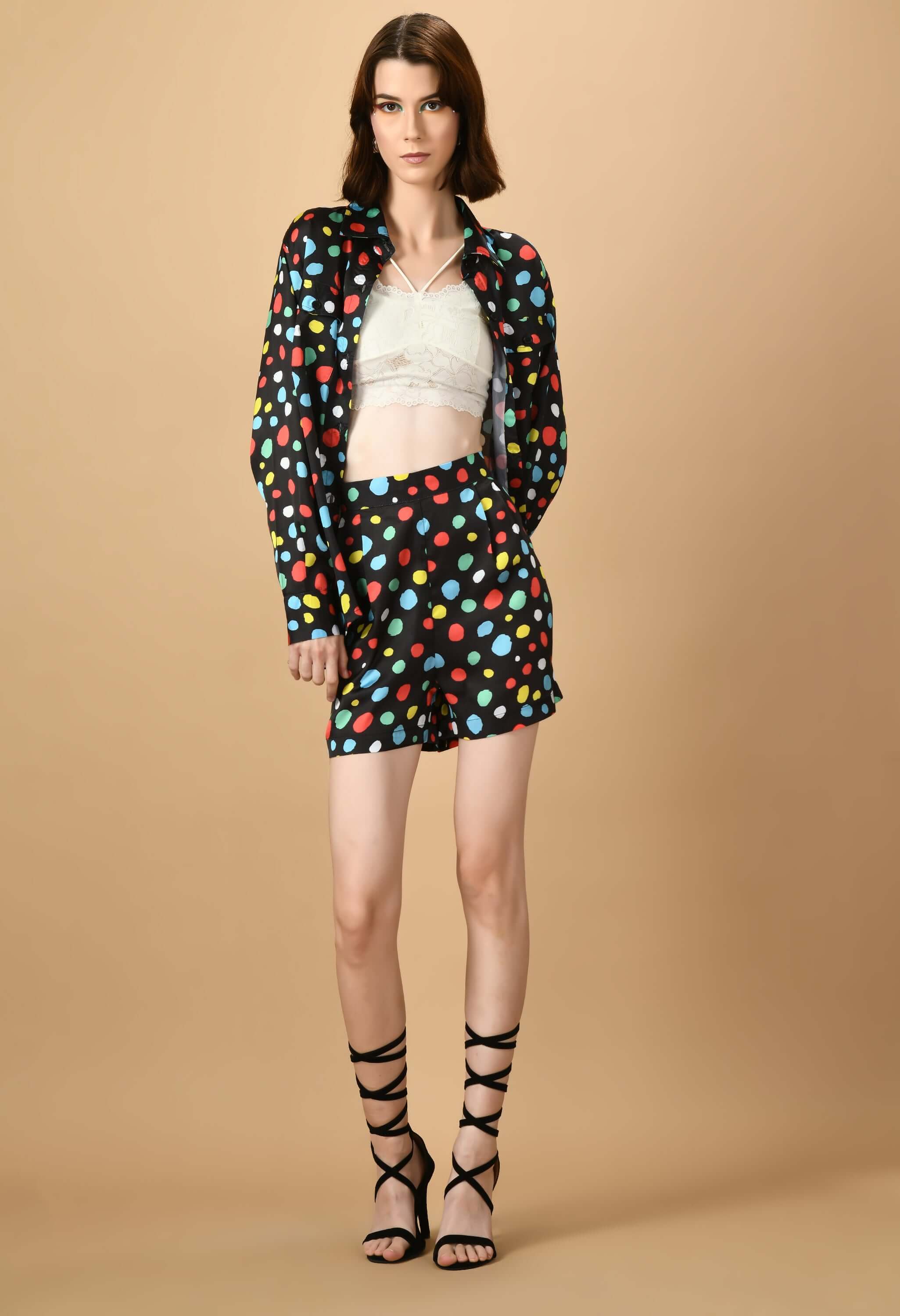Multicolor Polka Dots Co-ord Set By Offmint