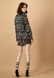 Multicolor_polka_dots_black women's co-ord_set