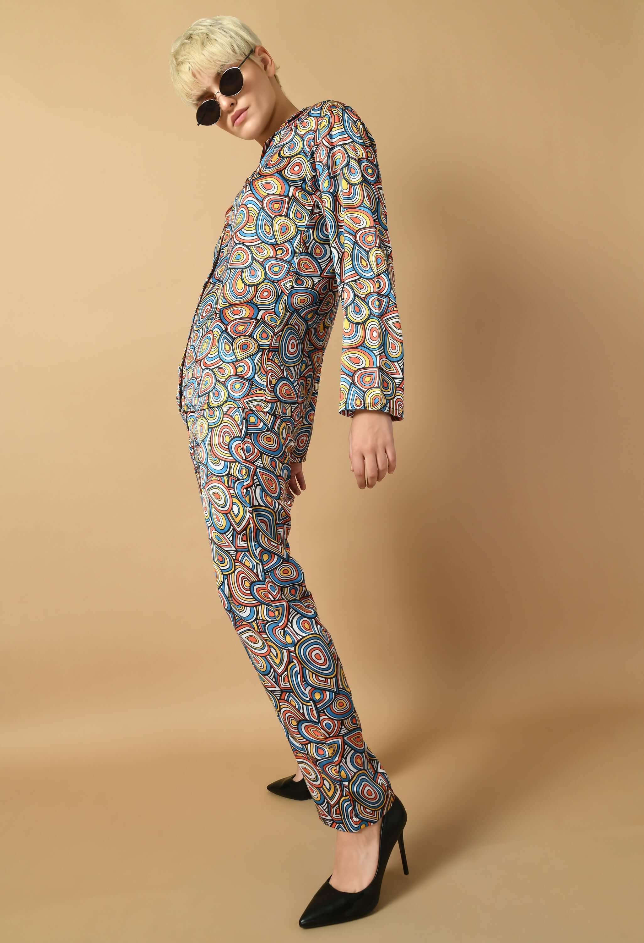 Multicolor Satin Co-Ord Set By Offmint